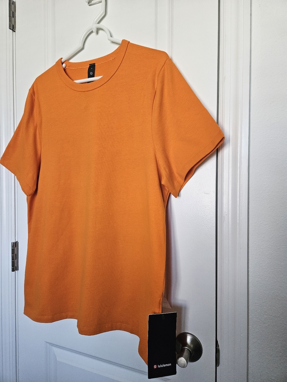 NWT Lululemon Mens Heavyweight Cotton T Shirt Sz Medium ORFH Orange Fire Hazard